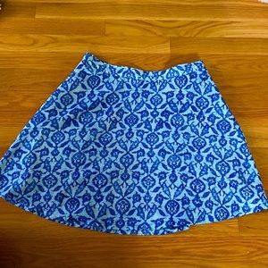 Michael Kors skirt, blue pattern, size 2 fits like size 4. Only worn once!